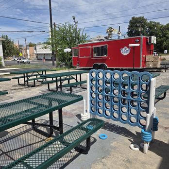 Philly's Phamous Cheesesteaks - Outside seating and games - Food Trucks Near Me - San Antonio, Texas Philly's Phamous Cheesesteaks - Outside seating and games - Food Trucks Near Me - San Antonio, Texas