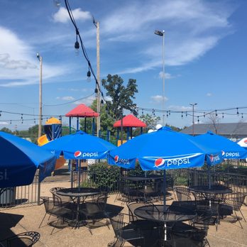 Ethyl's Smokehouse & Saloon - Outside seating and kids jungle gym - Smokehouse Near Me - O'Fallon, Missouri
