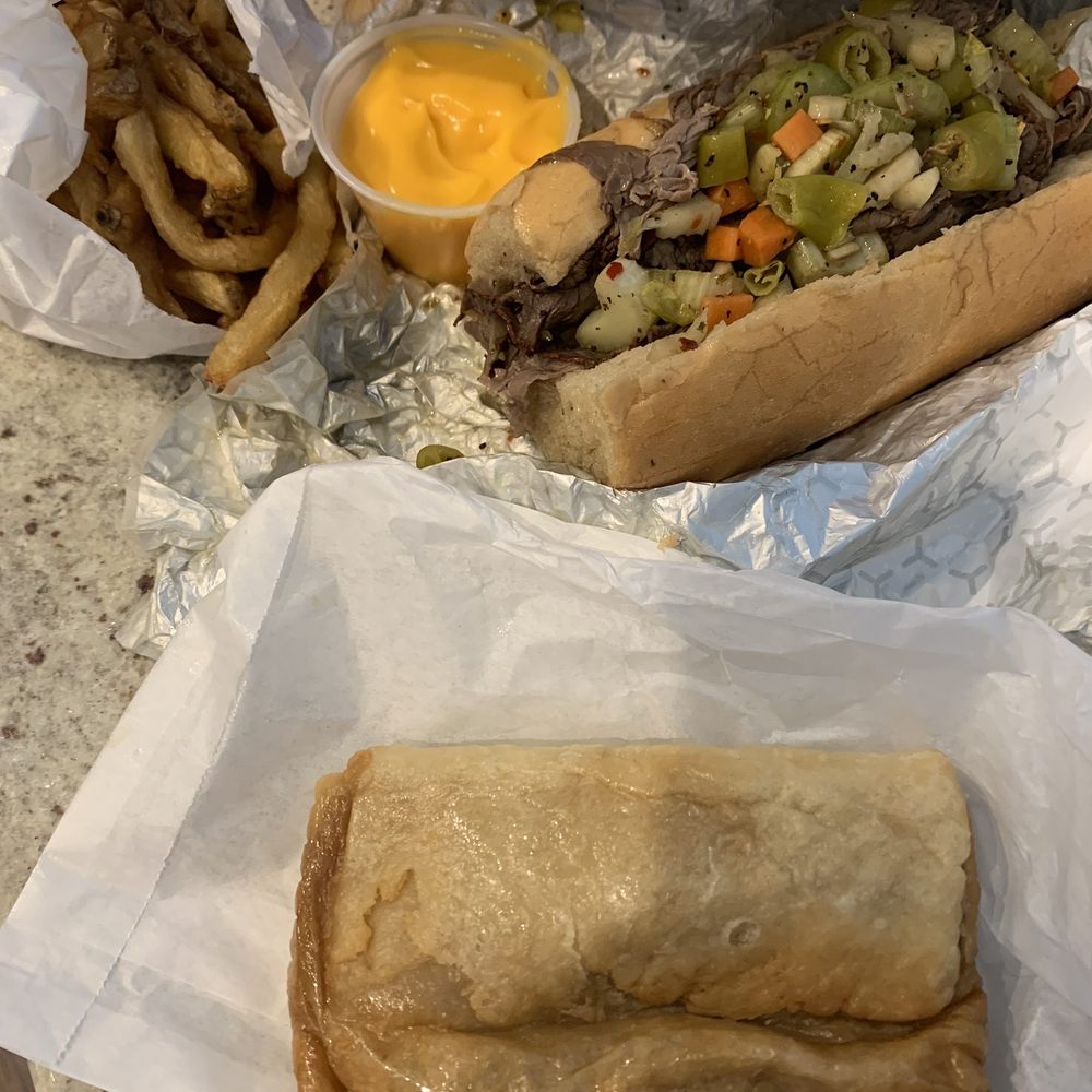 Mr. Beef - Pizza puff cheese fries and Italian beef with giardiniera. - Fast Food Near Me - Chicago, Illinois Mr. Beef - Pizza puff cheese fries and Italian beef with giardiniera. - Fast Food Near Me - Chicago, Illinois