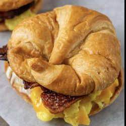 Juniors Hero Shop Of Long Island - Bacon, egg and cheese and a croissant
