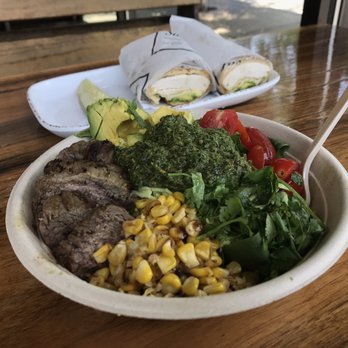 Sweetleaf - Chimichurri bowl with San Reno sandwich - Ice Cream & Frozen Yogurt Near Me - McLean, Virginia