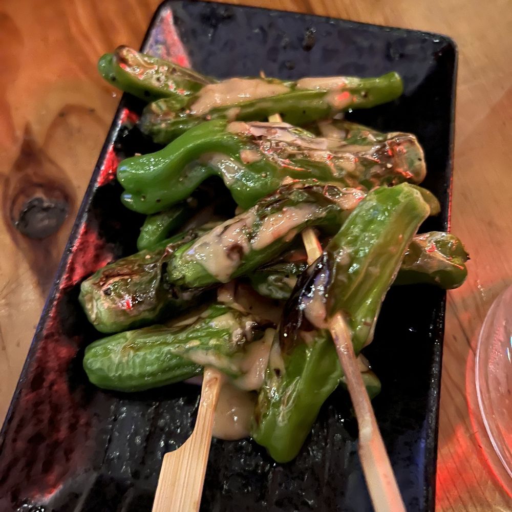 Kinda Izakaya - Shishito pepper skewers - Tapas/Small Plates Near Me - Berkeley, California Kinda Izakaya - Shishito pepper skewers - Tapas/Small Plates Near Me - Berkeley, California