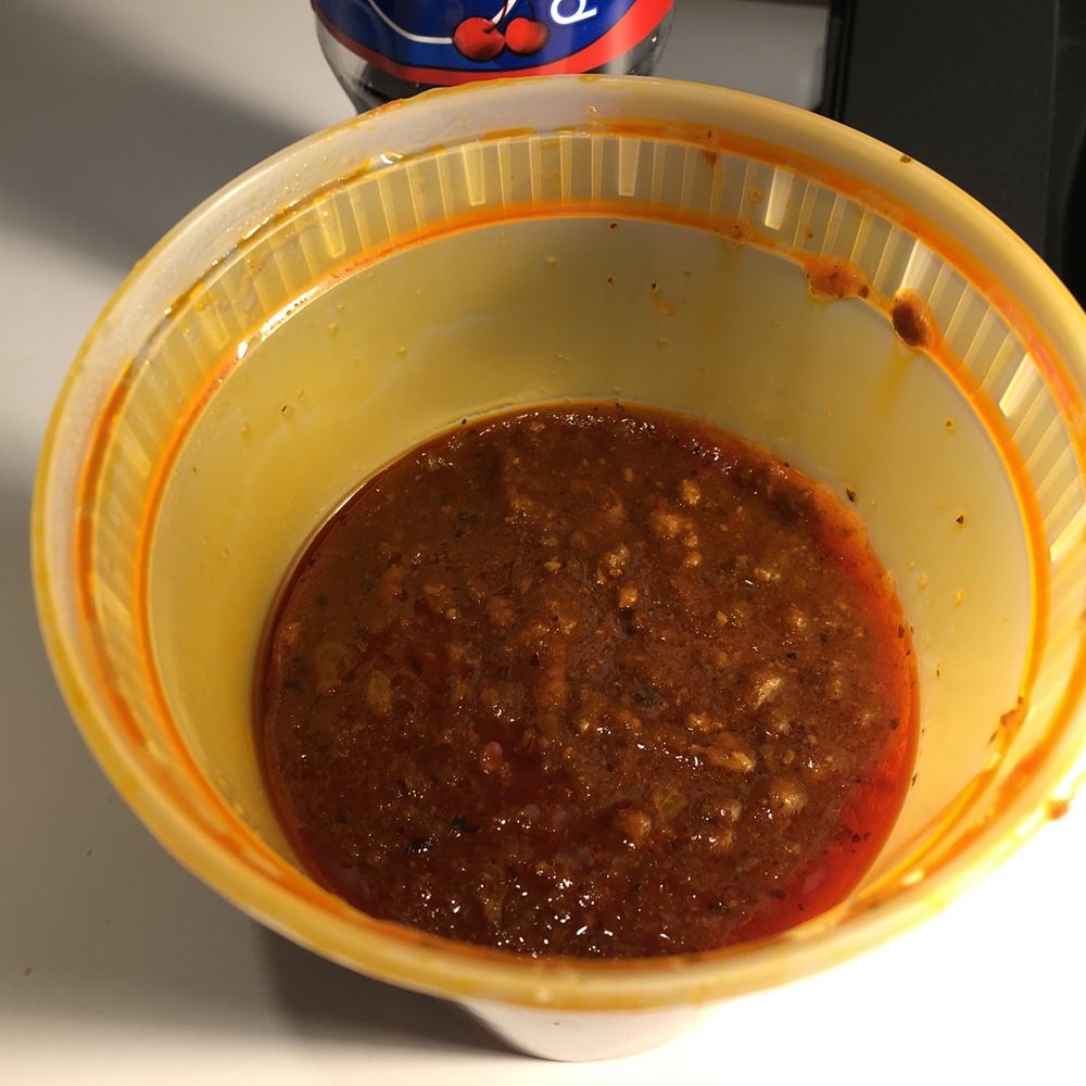 Vince's Spaghetti - The layer of grease on top of the sauce, not a very thick consistency for a pasta sauce. - Italian Near Me - Ontario, California Vince's Spaghetti - The layer of grease on top of the sauce, not a very thick consistency for a pasta sauce. - Italian Near Me - Ontario, California