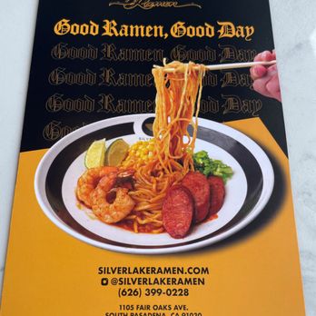Silverlake Ramen - To-go menu. - Ramen Near Me - South Pasadena, California
