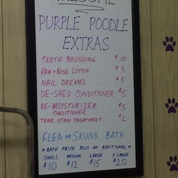 The Purple Poodle - Price board list 6.2015 - Pet Groomers Near Me - Carol Stream, Illinois The Purple Poodle - Price board list 6.2015 - Pet Groomers Near Me - Carol Stream, Illinois