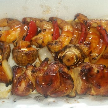 Venango Barbecue Restaurant - one shrimp kabob and one chicken kabob off the stick - Barbeque Near Me - Philadelphia, Pennsylvania Venango Barbecue Restaurant - one shrimp kabob and one chicken kabob off the stick - Barbeque Near Me - Philadelphia, Pennsylvania