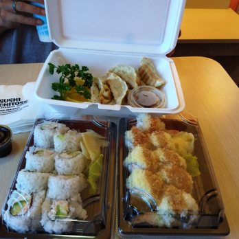 Chitose Sushi - California roll & crunchy roll & Gyoza shrimp - Sushi Bars Near Me - Atascadero, California Chitose Sushi - California roll & crunchy roll & Gyoza shrimp - Sushi Bars Near Me - Atascadero, California
