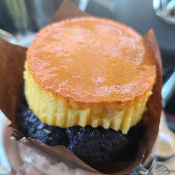 Cafe 86 - Ube flan cupcake - Desserts Near Me - Artesia, California Cafe 86 - Ube flan cupcake - Desserts Near Me - Artesia, California