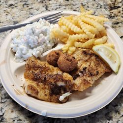Fish of The Day Platter: Blackened Grouper