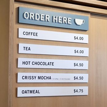 Warming Hut Park Store - Menu prices for coffee, cocoa, tea, or oatmeal. - Coffee & Tea Near Me - San Francisco, California