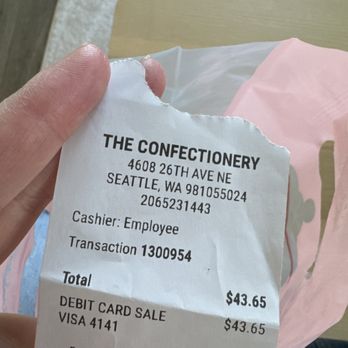 The Confectionery - Receipt - Candy Stores Near Me - Seattle, Washington