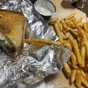 The Royal American - Lances way patty melt w dill ranch sauce - American Near Me - Charleston, South Carolina The Royal American - Lances way patty melt w dill ranch sauce - American Near Me - Charleston, South Carolina