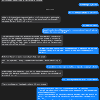 Fix Mobile - Text correspondence between me and the owner. 2/2 - Mobile Phone Repair Near Me - Durham, New Hampshire