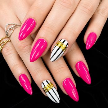 Pure Nails Spa - Hot pink, bold energy, and just enough detail to stand out - Nail Salons Near Me - Pasadena, California Pure Nails Spa - Hot pink, bold energy, and just enough detail to stand out - Nail Salons Near Me - Pasadena, California