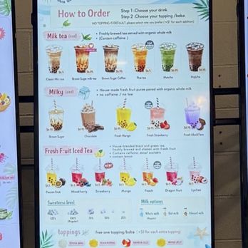 Bubble Bear - Yea menu, sorry it's blurry - Bubble Tea Near Me - Newberg, Oregon