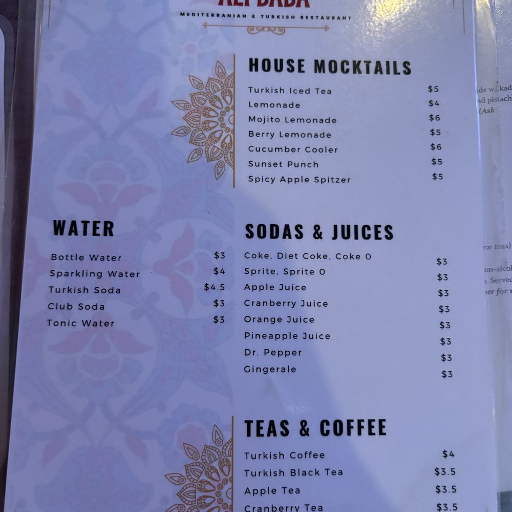 Ali Baba - Beverage Menu - Turkish Near Me - San Juan, Puerto Rico Ali Baba - Beverage Menu - Turkish Near Me - San Juan, Puerto Rico
