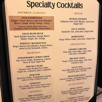 Conroy's Public House - Specialty Cocktails - Irish Near Me - Overland Park, Kansas Conroy's Public House - Specialty Cocktails - Irish Near Me - Overland Park, Kansas