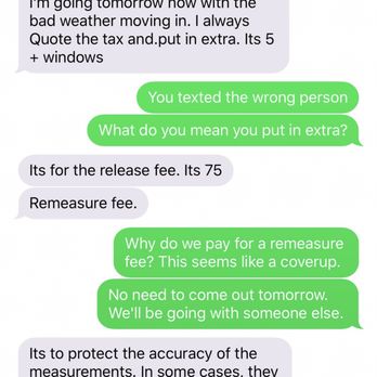 Empire Today - Actual text message from the consultant at Empire. - Flooring Near Me