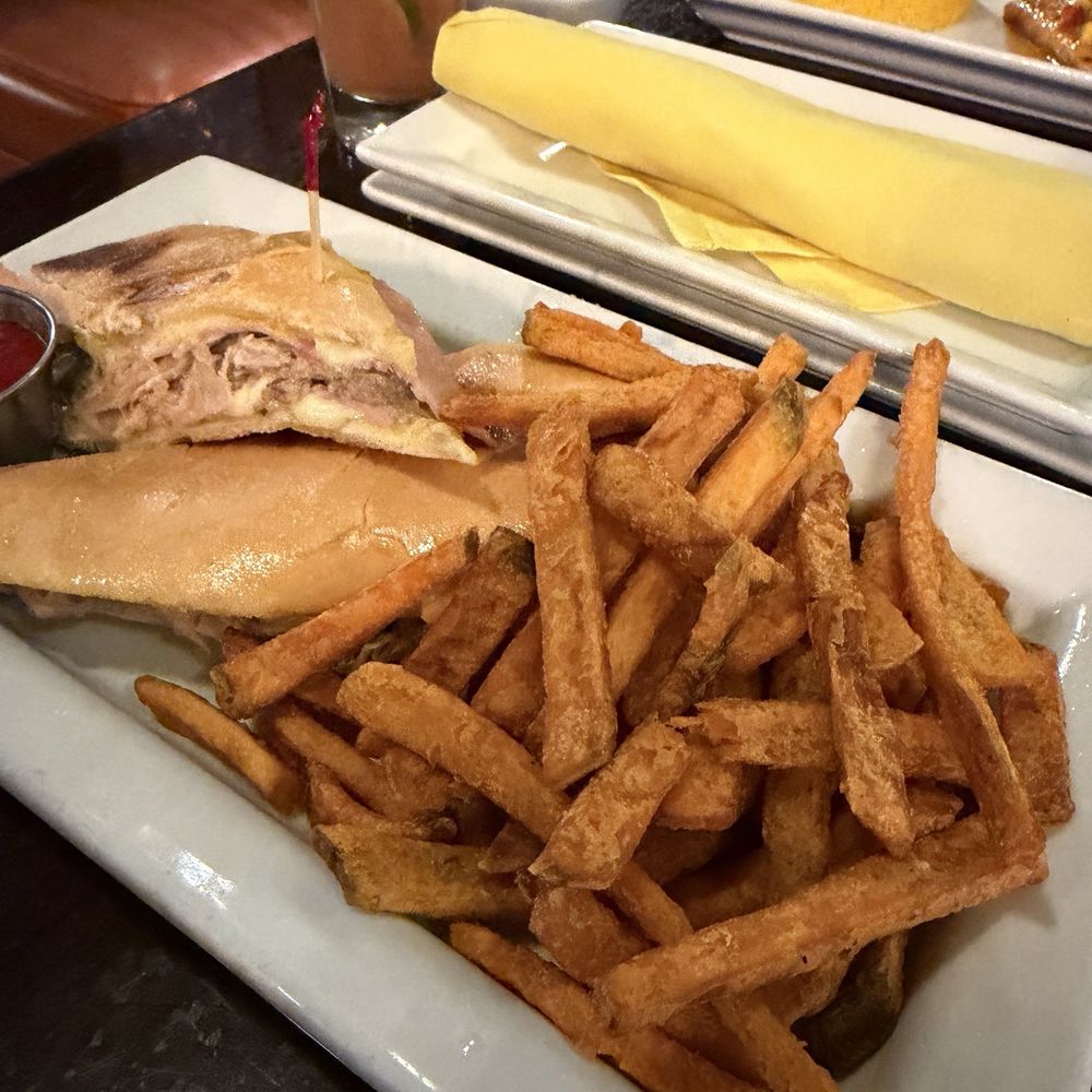 Cuban Sandwich Cubano Clasico with sweet potato fries Cuban Sandwich Cubano Clasico with sweet potato fries