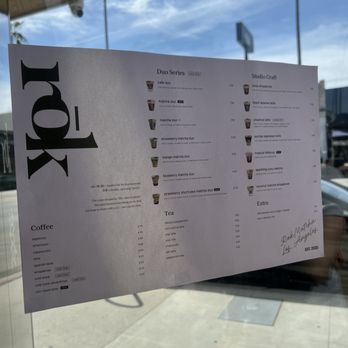 Rok Coffee and Tea - Menu - Coffee & Tea Near Me - Los Angeles, California