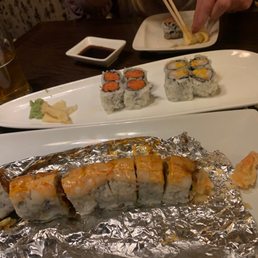 Specialty Roll, spicy tuna and I don't remember :) Specialty Roll, spicy tuna and I don't remember :)