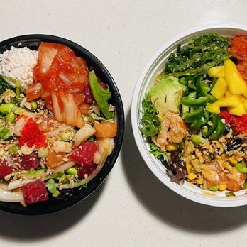 Local Poke - Large bowl to the left, small to the right - Poke Near Me - Pleasanton, California