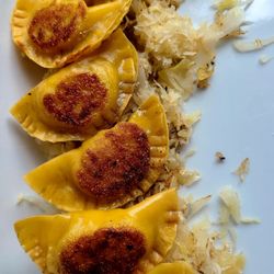 Rome's - Perogies tasted fresh, not frozen, and had nice creamy cheesey potato filling!