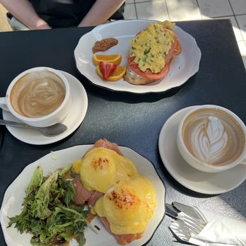Heidelberg Cafe & Bistro - Smoked salmon Benedict (bottom) & eggs Nordic special (top) - Breakfast & Brunch Near Me - Laguna Beach, California Heidelberg Cafe & Bistro - Smoked salmon Benedict (bottom) & eggs Nordic special (top) - Breakfast & Brunch Near Me - Laguna Beach, California
