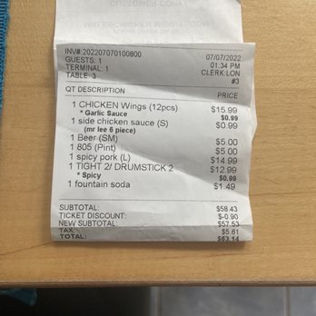 Mr Lee Chicken - Overcharged for spicy pork lunch. Should be $12.99 and comes with soda. They also charged me $1.49 for The soda. - Chicken Wings Near Me - Concord, California Mr Lee Chicken - Overcharged for spicy pork lunch. Should be $12.99 and comes with soda. They also charged me $1.49 for The soda. - Chicken Wings Near Me - Concord, California