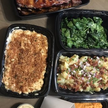 The Harrison - Ribs, spinach, macaroni & cheese, sweet potato mash, and german potato salad - Bars Near Me - Floral Park, New York The Harrison - Ribs, spinach, macaroni & cheese, sweet potato mash, and german potato salad - Bars Near Me - Floral Park, New York
