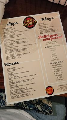 Menu photo 3 Uncle Johnnie's Johnstown, OH
