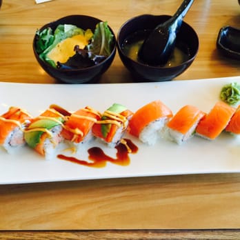 Sansu - Lunch. Half Michigan roll and half double salmon roll, both delicious. - Sushi Bars Near Me - East Lansing, Michigan Sansu - Lunch. Half Michigan roll and half double salmon roll, both delicious. - Sushi Bars Near Me - East Lansing, Michigan
