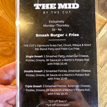 The Cut - Happy Hour Menu - Bomb - Burgers Near Me - Irvine, California