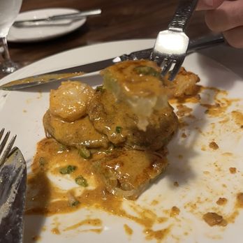 Mignon's Steaks & Seafood - Fried green tomatoes with domestic shrimp - Steakhouses Near Me - Biloxi, Mississippi