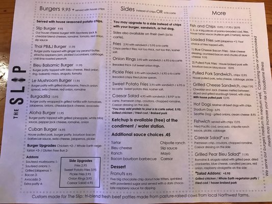 Menu photo 2 The Slip Kirkland, WA