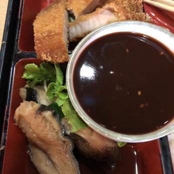 Restaurant Kunio - Two tiny sad pieces of shoyu butterfish. Not even the size of the small tonkatsu sauce dish. - Japanese Near Me - Waipahu, Hawaii Restaurant Kunio - Two tiny sad pieces of shoyu butterfish. Not even the size of the small tonkatsu sauce dish. - Japanese Near Me - Waipahu, Hawaii