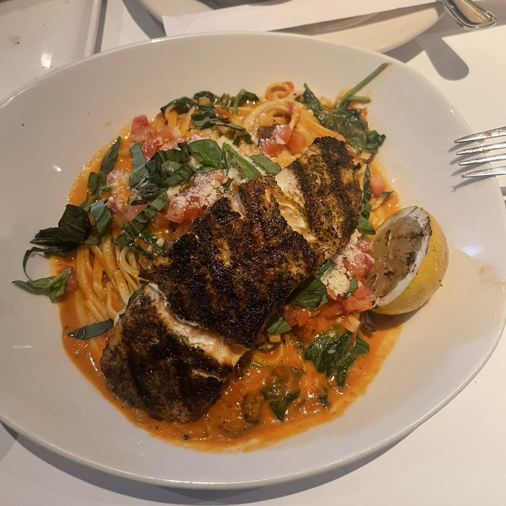 Bonefish Grill - Creamy Tomato Salmon Linguine - Seafood Near Me - Durham, North Carolina