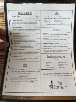 Menu photo 6 101 Crafthouse Richmond, VA