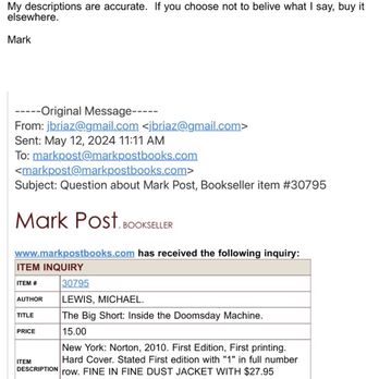 Mark Post Bookseller - An email exchange with the store - Bookstores Near Me - San Francisco, California Mark Post Bookseller - An email exchange with the store - Bookstores Near Me - San Francisco, California