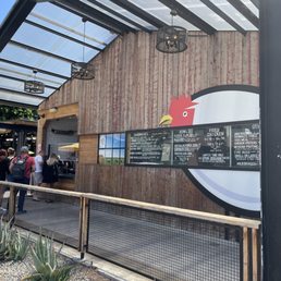 Exterior outside entrance of The Crack Shack - Front and menu section - San Diego, California Exterior outside entrance of The Crack Shack - Front and menu section - San Diego, California