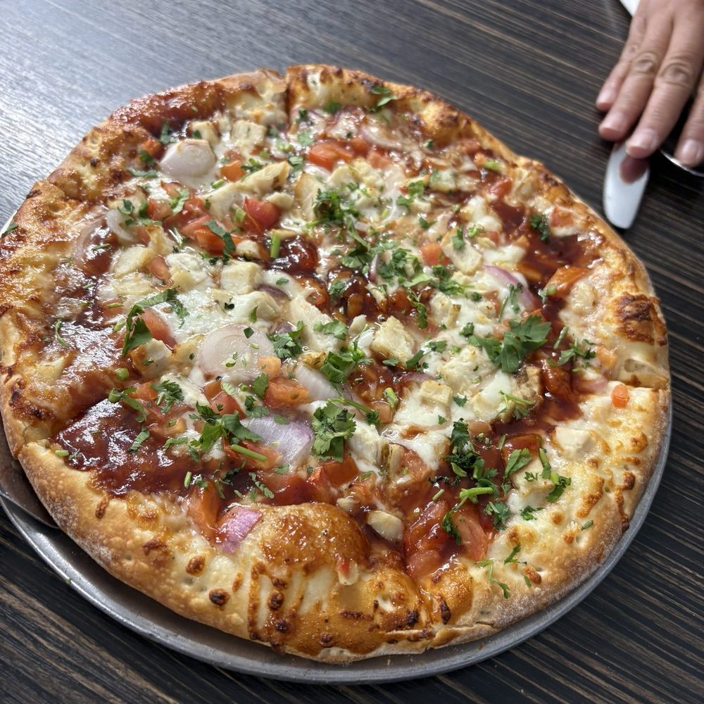 Osorio Brother's - BBQ Chicken Pizza w/ added Alfredo Sauce - Pizza Near Me - Rimforest, California Osorio Brother's - BBQ Chicken Pizza w/ added Alfredo Sauce - Pizza Near Me - Rimforest, California