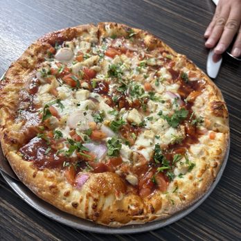 Osorio Brother's - BBQ Chicken Pizza w/ added Alfredo Sauce - Pizza Near Me - Rimforest, California