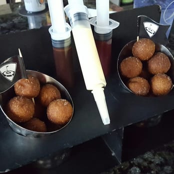 Topgolf - "Injectables" doughnut dessert at Top Golf Denver - New American Near Me - Centennial, Colorado