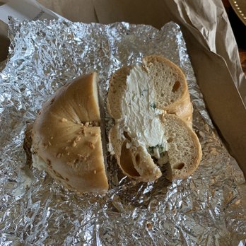 Jersey Bagels - Garlic bagel with scallion cream cheese - Bagels Near Me - Houston, Texas Jersey Bagels - Garlic bagel with scallion cream cheese - Bagels Near Me - Houston, Texas