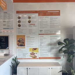 Part of the full menu on walls Part of the full menu on walls