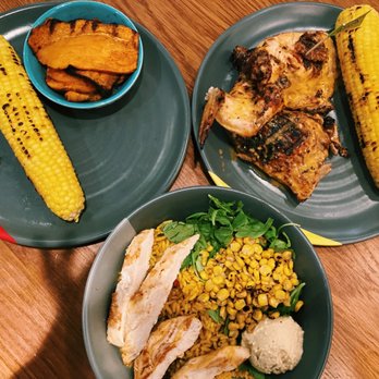 Nando's Peri-Peri - Chicken Bowl and 1/2 Chicken with Corn on the Cob and Sweet Potato - Portuguese Near Me - Gaithersburg, Maryland
