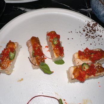 Flame sushi - Here's to show you some difference in shape, the salmon oshi $16 - Sushi Bars Near Me - Toronto, Ontario Flame sushi - Here's to show you some difference in shape, the salmon oshi $16 - Sushi Bars Near Me - Toronto, Ontario
