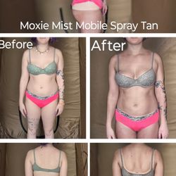 Moxie Mist Mobile Tanning - This client has never had a tan. She was thrilled with her spray tan results