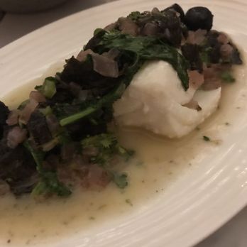SRV Boston - Cod with squid ink potato, tonnato, gremolata. Have to sneak in pix while client is busy lol. - Italian Near Me - Boston, Massachusetts