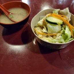 a bowl of salad and a bowl of soup a bowl of salad and a bowl of soup